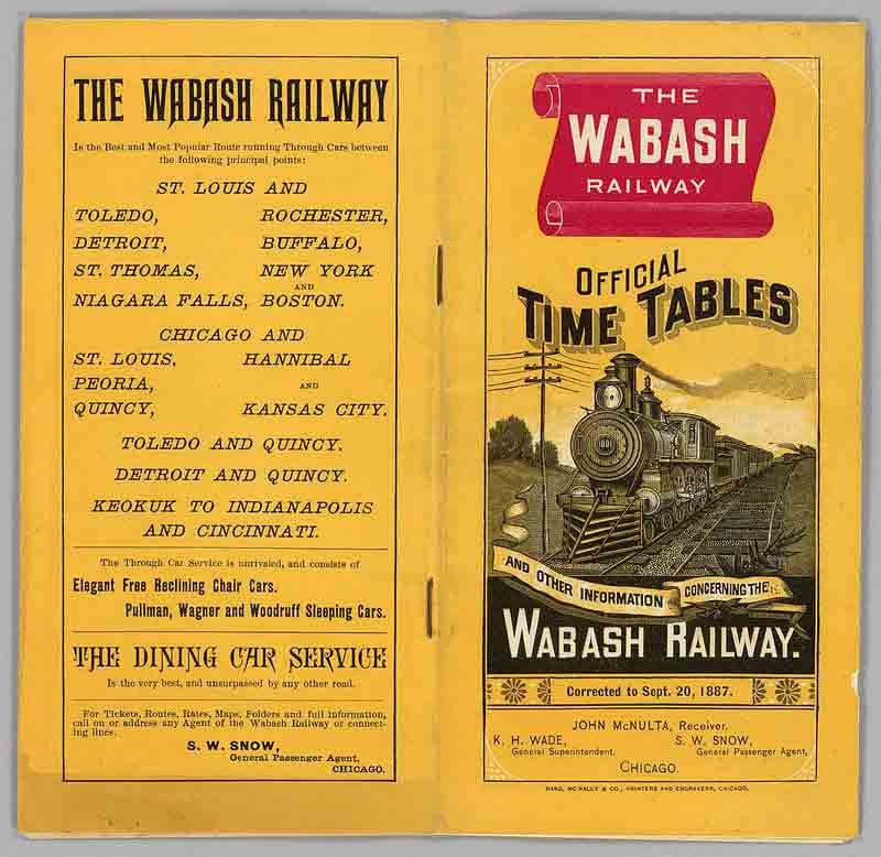 Wabash Railroad Timetable