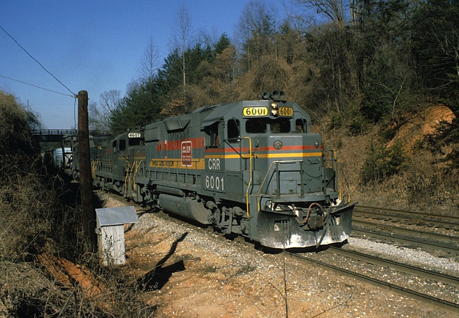 Parked Clinchfield engines #6001 & #4607