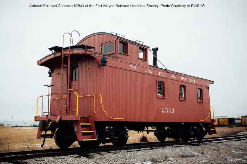 Wabash Railroad Caboose #2543 at the Fort Wayne Railroad Historical Society. Photo Courtesy of FWRHS. Wabash cab #2543